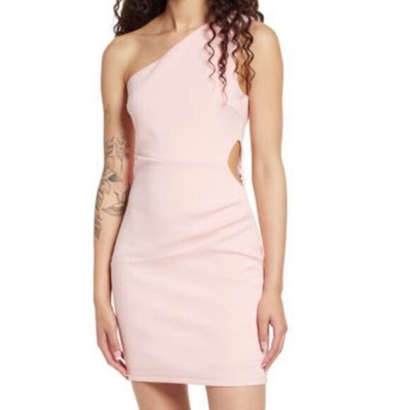 Lulus What About Tonight One Shoulder Bodycon Ruched Mini Dress Women’s Size XL - Picture 3 of 13